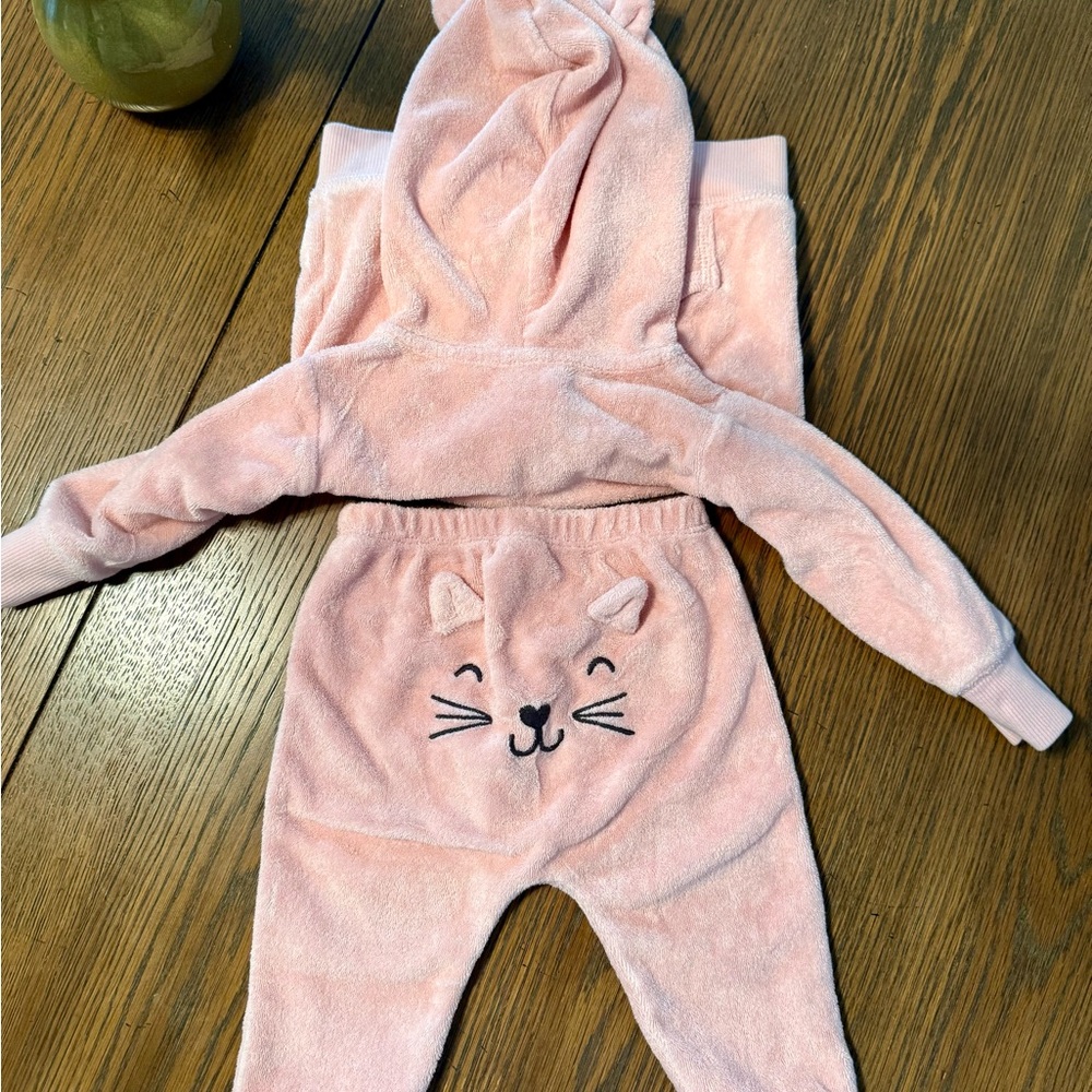 Carter’s Baby Girl Terry Kitty Cat Matching Set